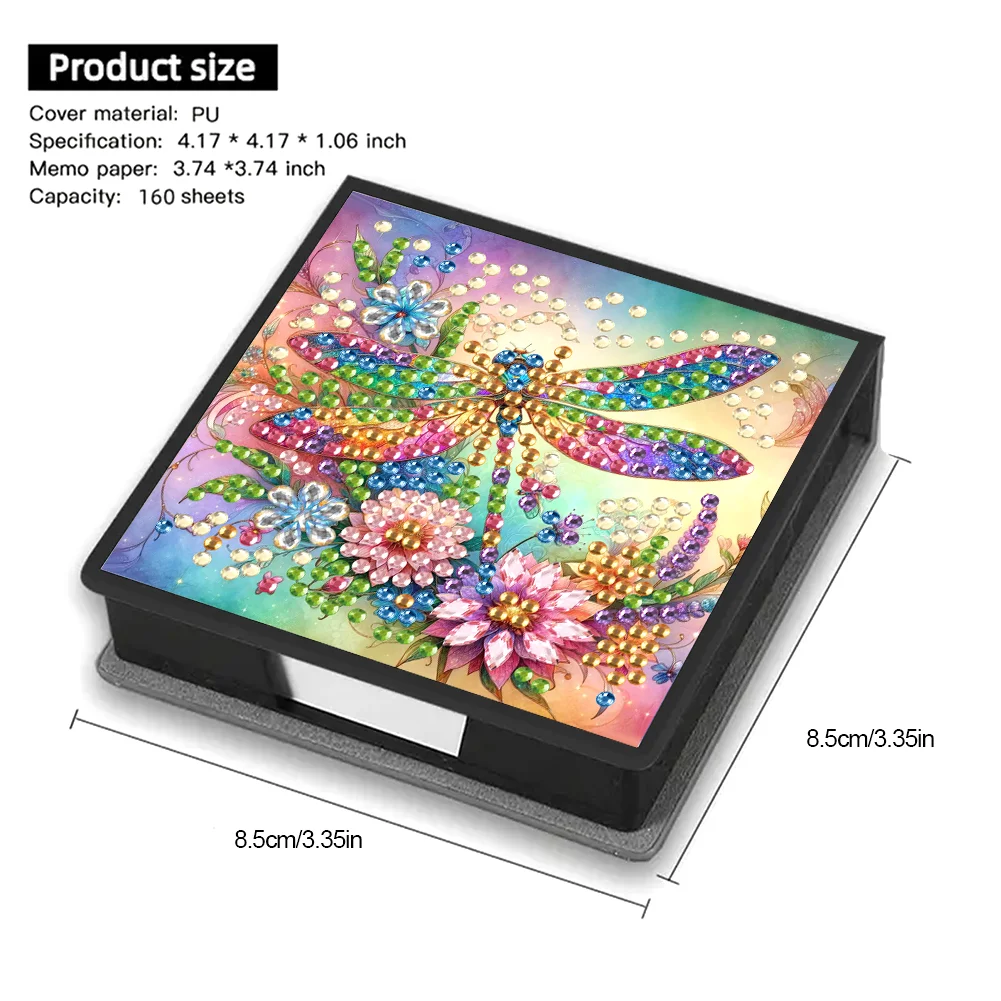 DIY Dragonfly Diamond Painting Memo Pad Holder Mosaic Kit for DIY Art Craft