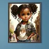 Diamond Painting -DIY Round Drill Curly Hair Girl(40x50cm)