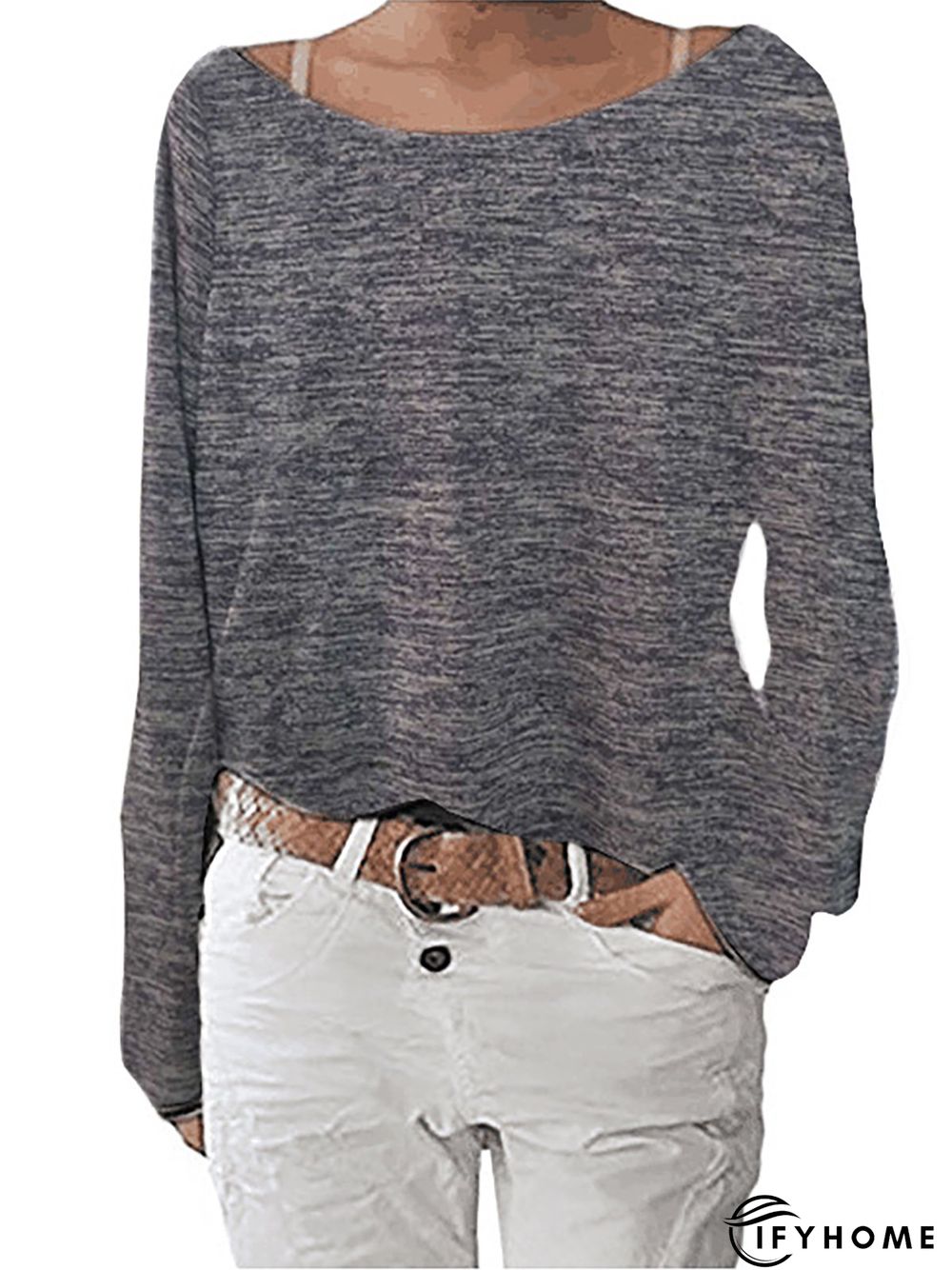 Long Sleeve Crew Neck Cotton T-shirt | IFYHOME