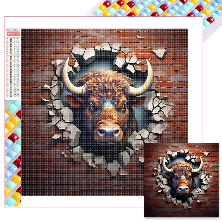 Animals That Break The Wall 30*30CM (Canvas) Full Square Drill Diamond Painting gbfke