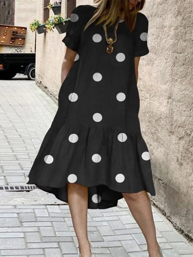 women's loose polka dot dress