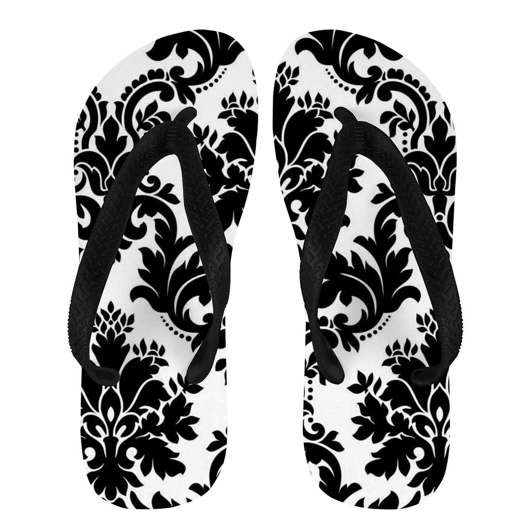 Slides - Black/White Floral