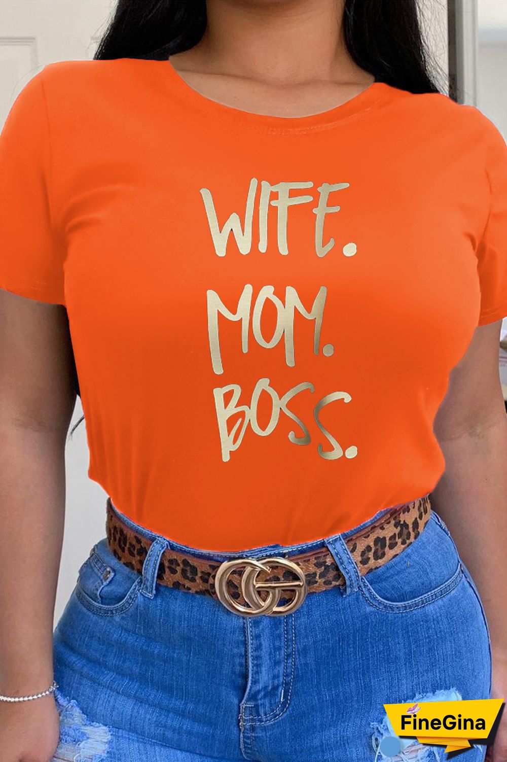 White Casual Street Print Patchwork Letter O Neck T-Shirts