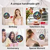 (25cm)DIY Acrylic Jigsaw Puzzle Window Hanging with Hanging Chain DIY Stained Glass Decoration Round Window Puzzle Decor for DIY Craft Project (Stained Glass Butterfly)