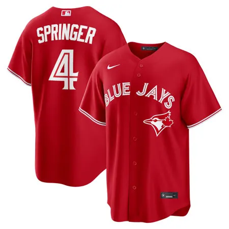 Youth Toronto Blue Jays #4 George Springer Nike Red Canada Day Replica Jersey