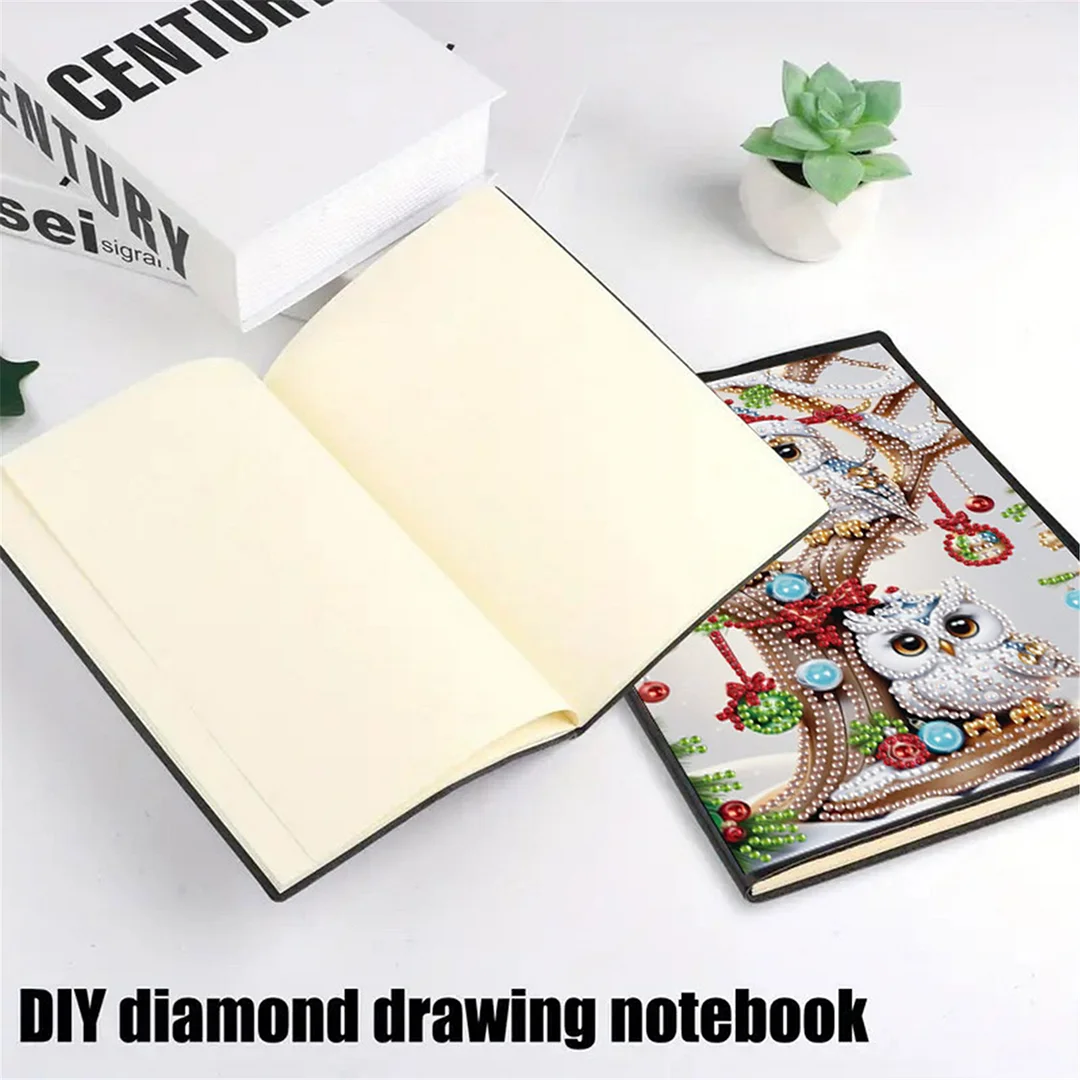 2pcs Animals Partial DIY 50 Pages A5 Diamond Painting Notebook for Study Home