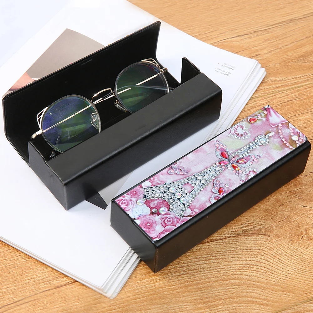 DIY Leather Diamond Painting Glasses Storage Case Mosaic Kit (Q33 Tower)