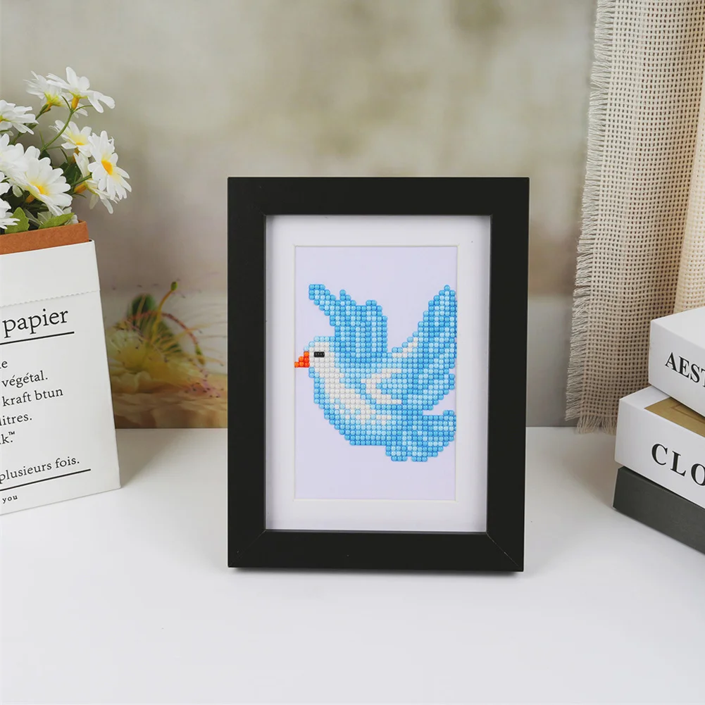 8pcs Animal DIY Mini Partial Round Diamond Painting Set Desktop Decor No Frame(12*17cm)