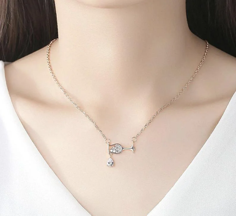 Shinning Wine Glass Necklace