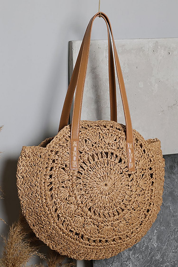 Large Capacity Straw Vacation Shoulder Bag