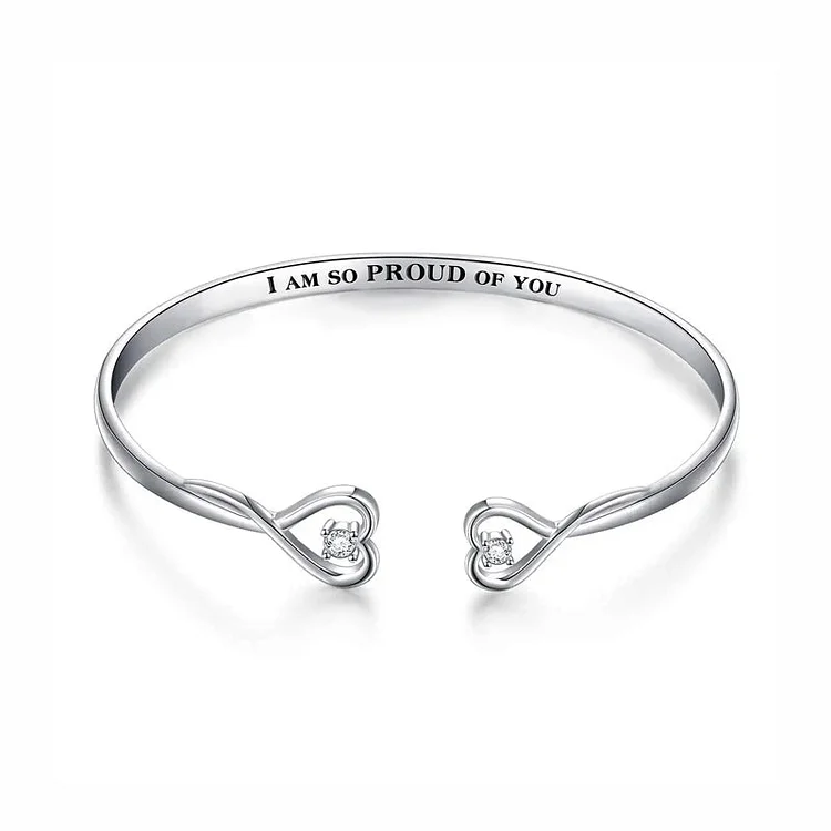 For Daughter - I'm So Proud Of You Two Hearts Bracelet