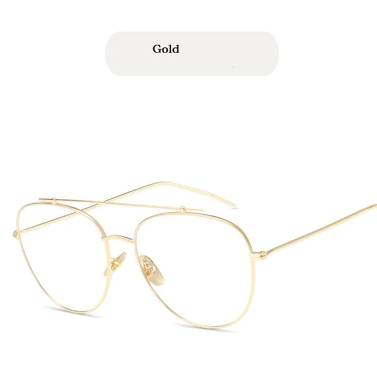 square frame Vintage eyeglasses 2024 Women Oversized Metal Glasses frame Men Clear Lens Glasses Gold Optical Spectacle