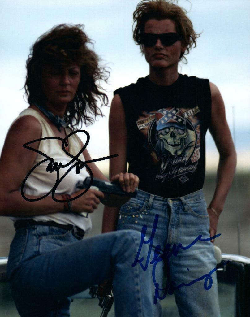 Susan Sarandon Geena Davis Signed 8x10 Photo Poster painting Autographed Picture plus COA