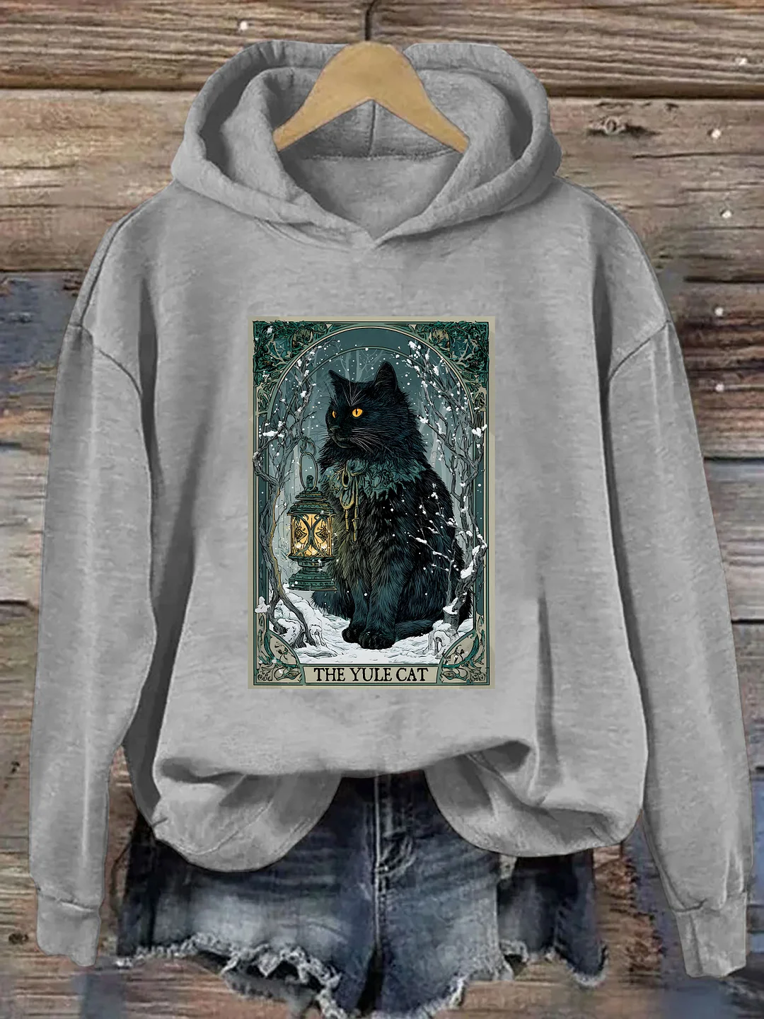 The Yule Cat Tarot Card Christmas Hoodie