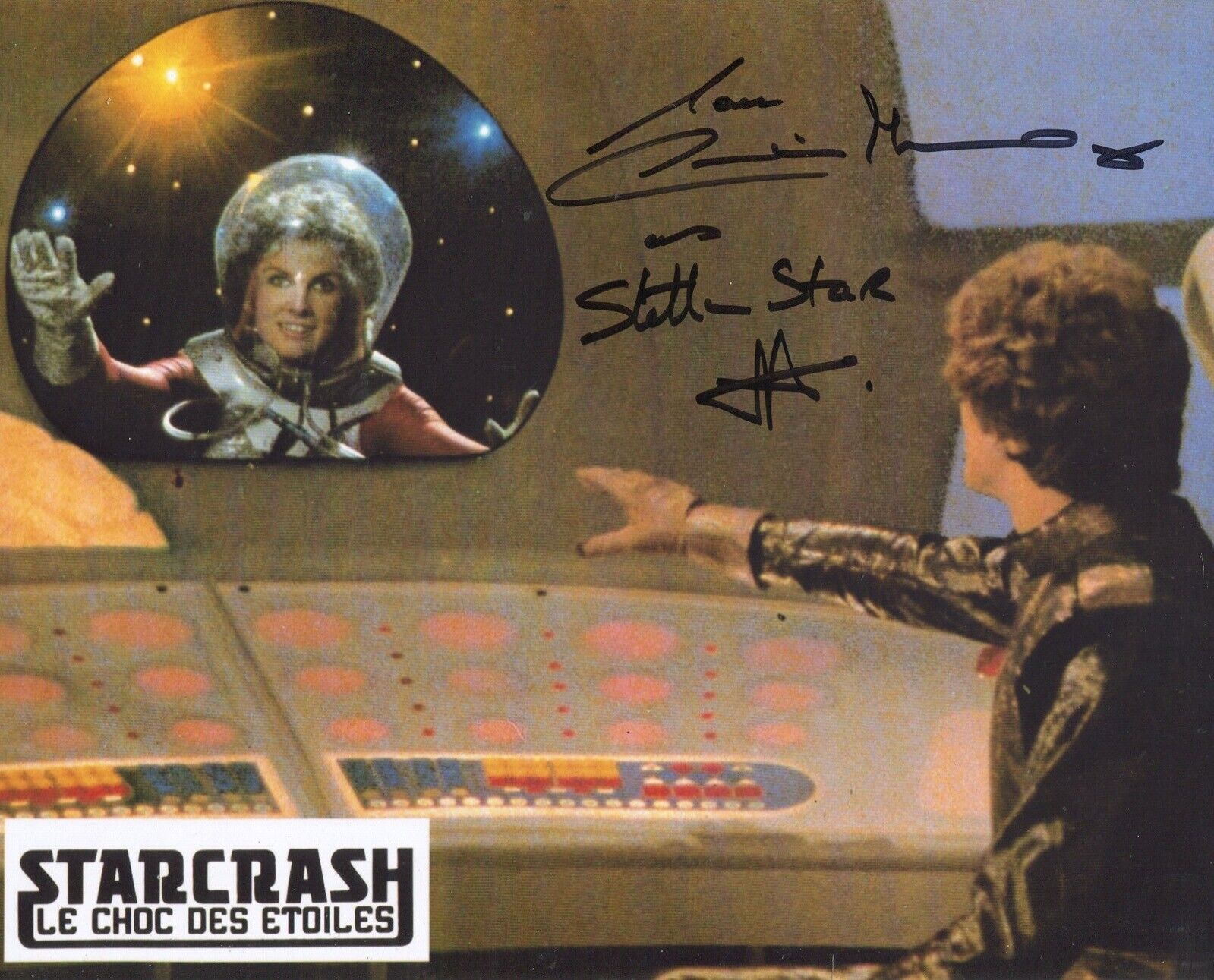 Caroline Munro signed STARCRASH French movie version Photo Poster painting No1 - UACC DEALER