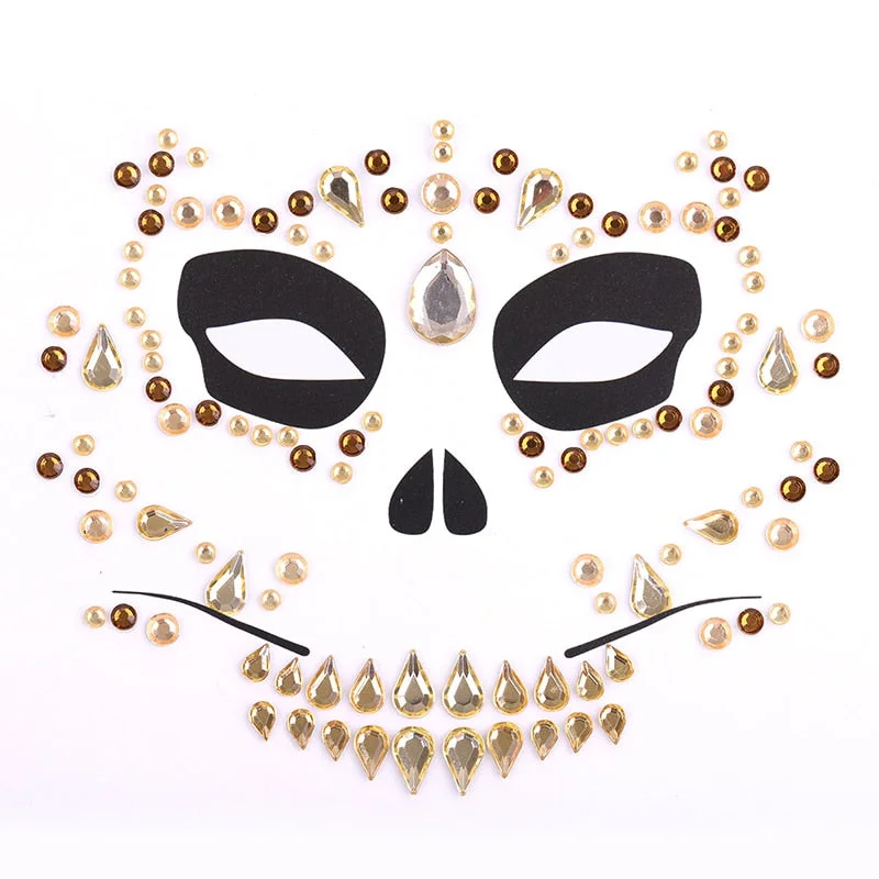 Temporary Tattoo Stickers Rhinestone Glitter Face Stickers Face Decor Jewels Festival Party Masquerade Makeup Body Fake Diamond