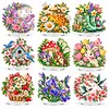 (Spring)DIY Pearl Diamond Painting Acrylic Stand, Double-Sided Printed Tabletop Decoration, Special Shaped Diamond Art Craft Kit for Home Decor