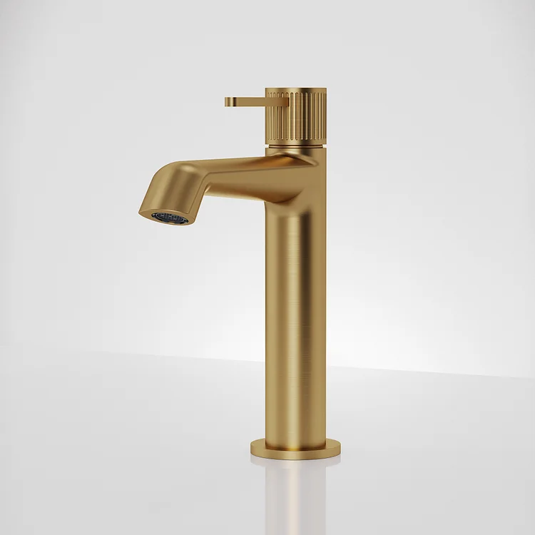 EVERSTEIN Modern Industrial Bathroom Sink Faucet in Brushed Gold SFS-1313B-GD