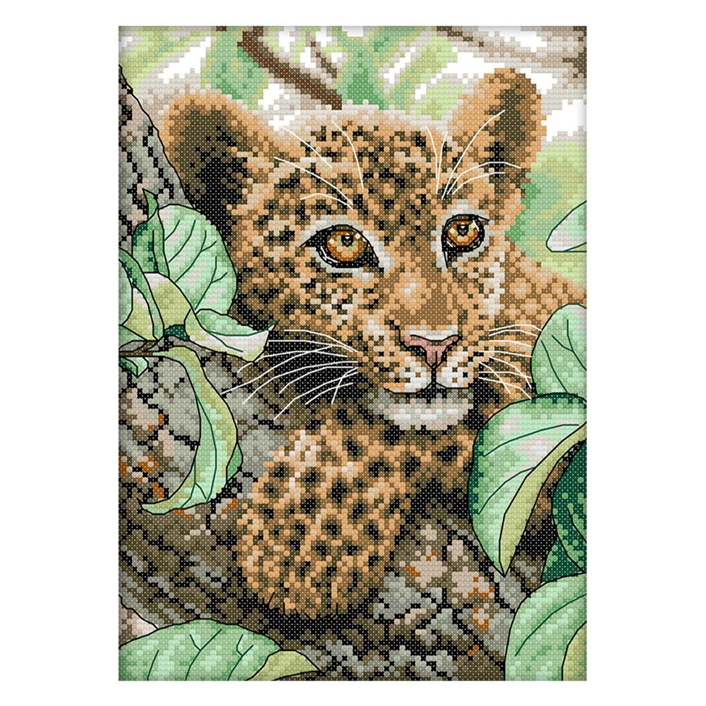 

Leopard - 14CT Stamped Cross Stitch - 21*30cm, 501 Original