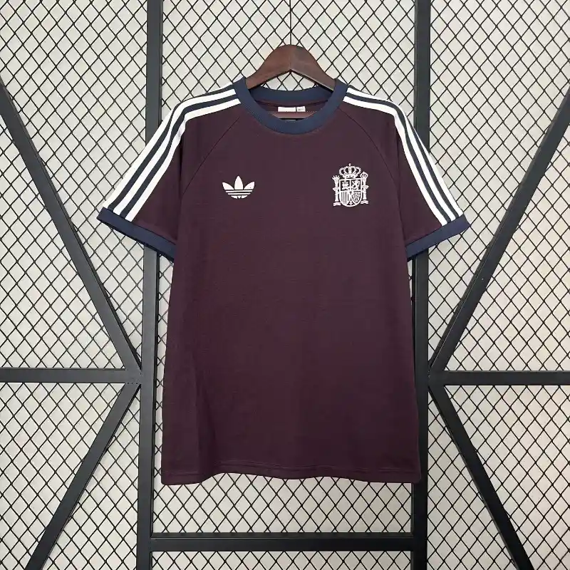 2024 Spain Euro Retro Style Brown Soccer Jersey