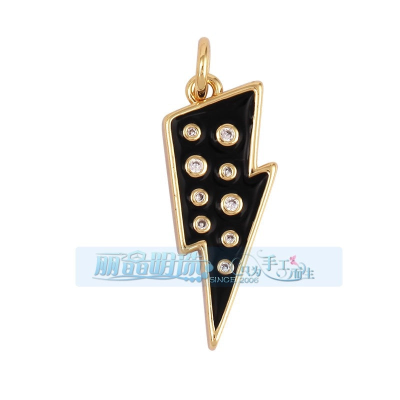 1 Piece 27*7.5mm 6*24mm Copper Lightning Pendant Jewelry Accessories