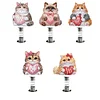 5Pcs Diamond Painting 2D Flat Love Cat Shake Car Ornaments for Center Console