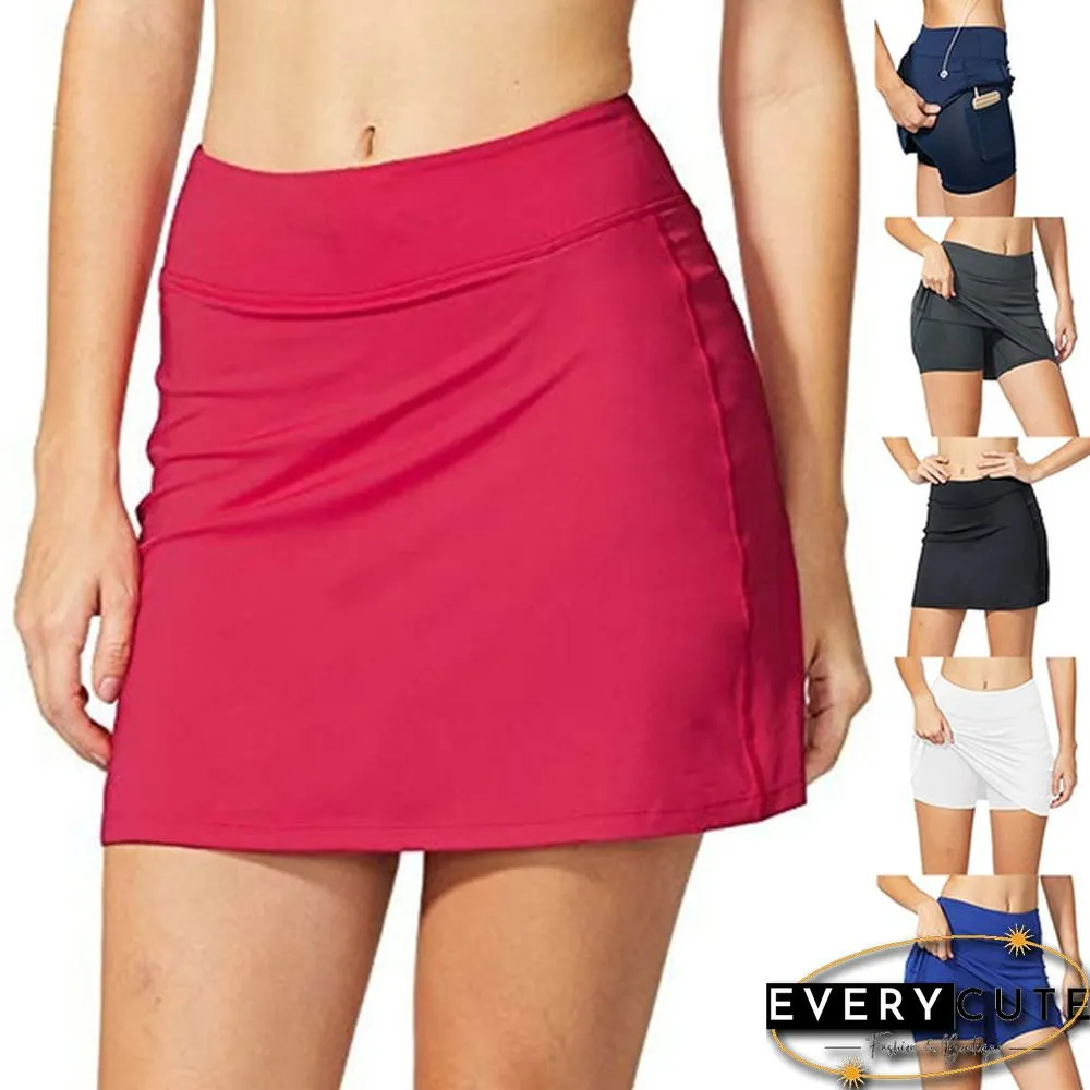 Summer Fashion Women's Active Athletic Skort Skirt With Pockets For Running Tennis Workout