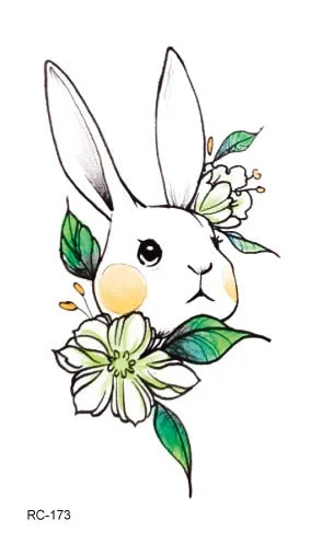 Mermaid Cat Fox Flower Wind chimes rabbit Waterproof Temporary Tattoo Sticker Rose Flash Tattoos Body Art Fake Arm tatoo Women