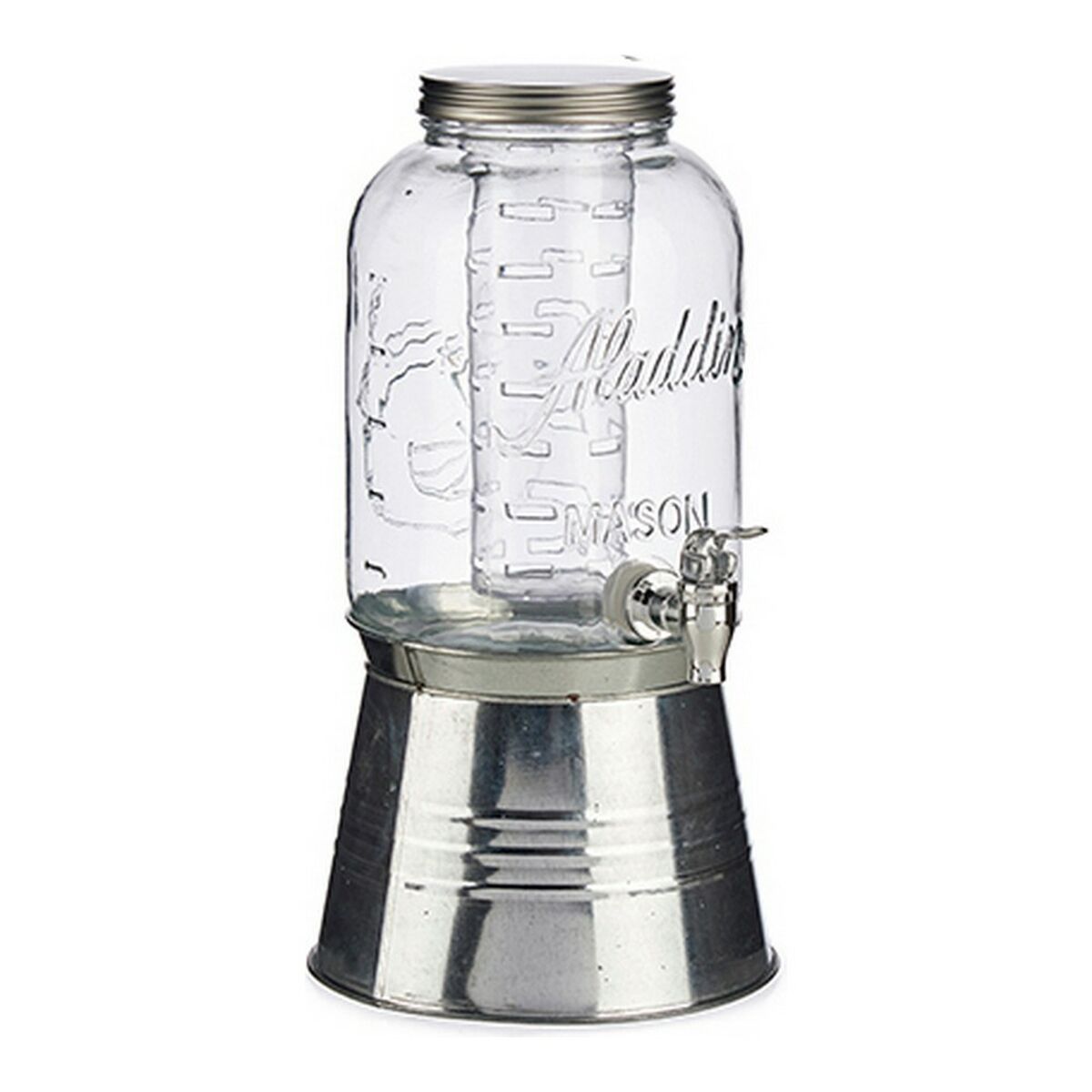 Jug Vivalto Transparent Silver Metal Crystal Plastic 3,8 L Cooler Tap