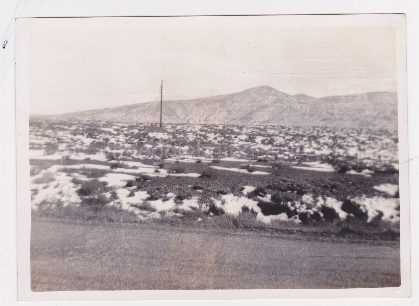 5x7 From The Car FOUND Photo Poster painting b+w AMERICAN ROAD LandscapeP 81 51