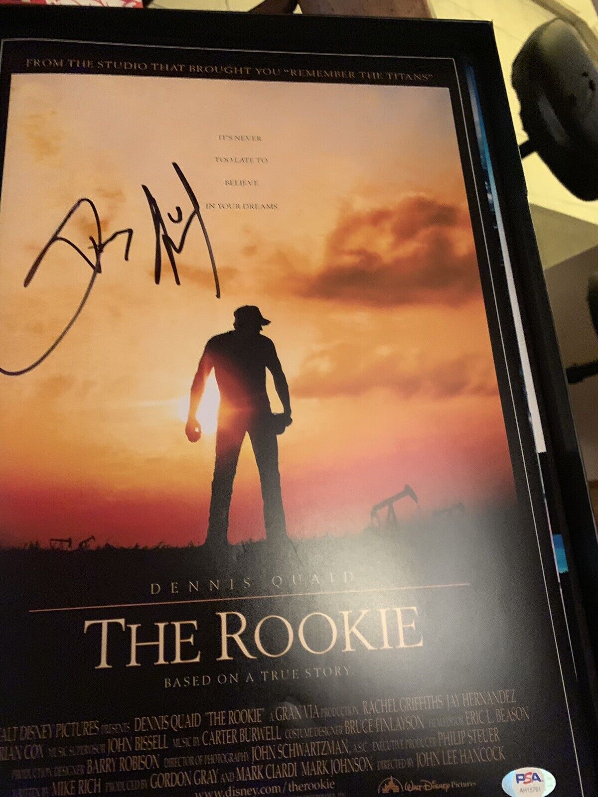 Dennis Quaid Autographed Signed 12x18 Poster Pic Photo Poster painting The Rookie Psa Coa