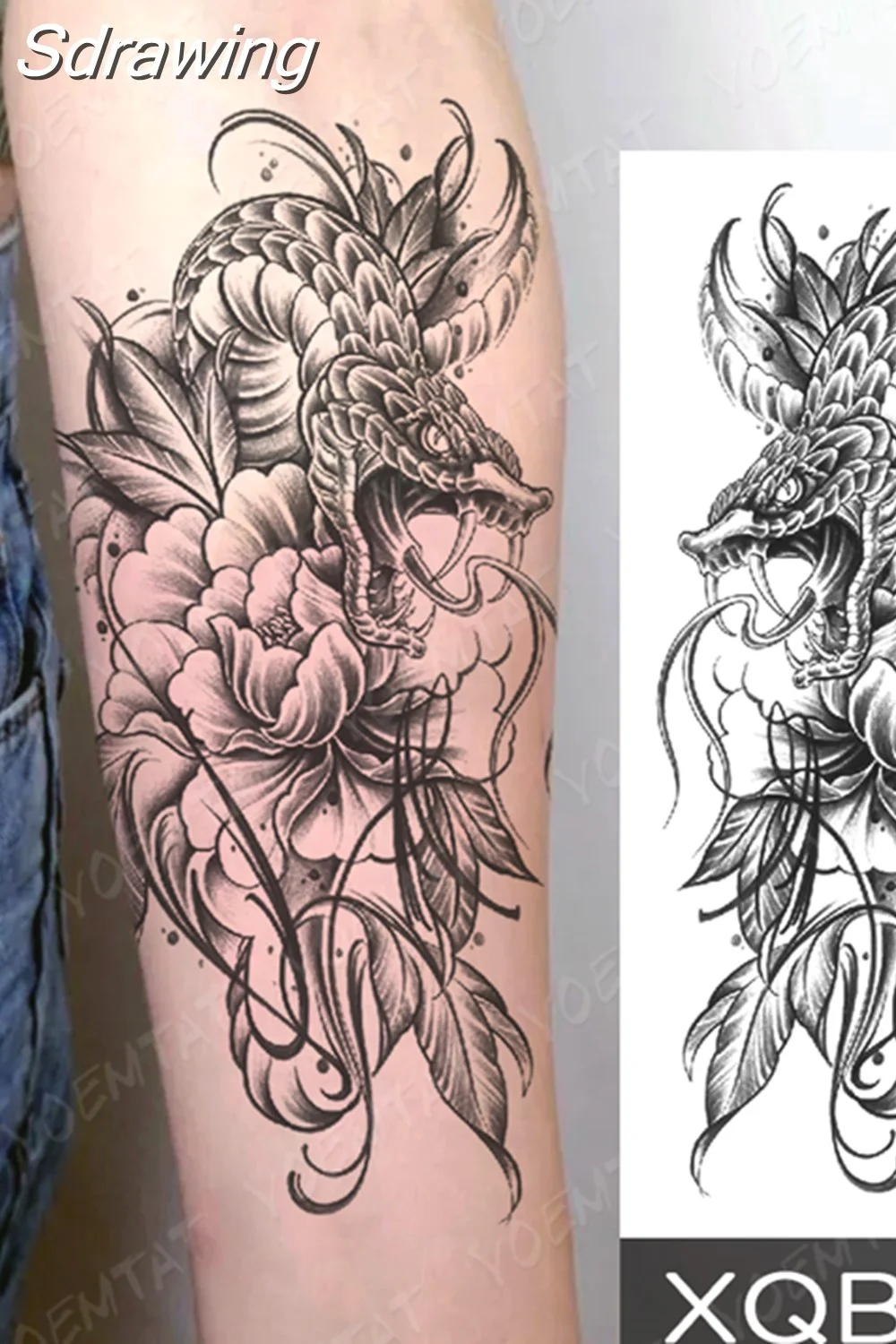 Sdrawing Temporary Tattoo Sticker Butterfly Flower Totem Flash Tatto Y2k Style Body Art Arm Leg Waist Fake Tatoo Men Women