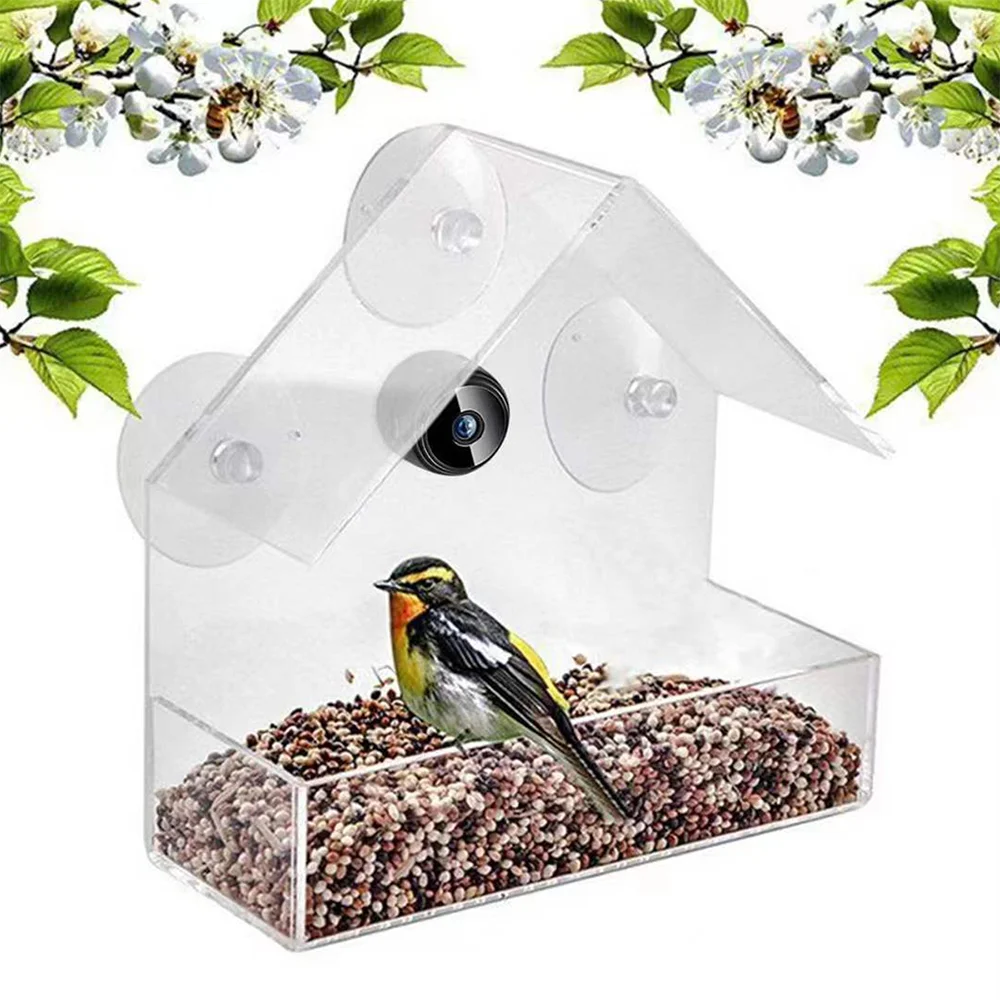 Outdoor smart hanging bird feeder with camera