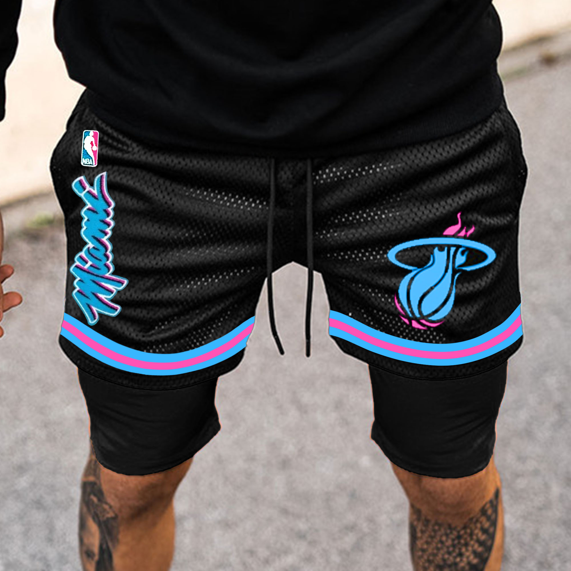 Men's Colorful Miami Heat NBA Mesh Performance Shorts