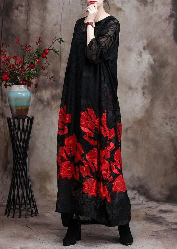 Elegant Red O Neck Two Pieces Vestidos Maxi Dresses