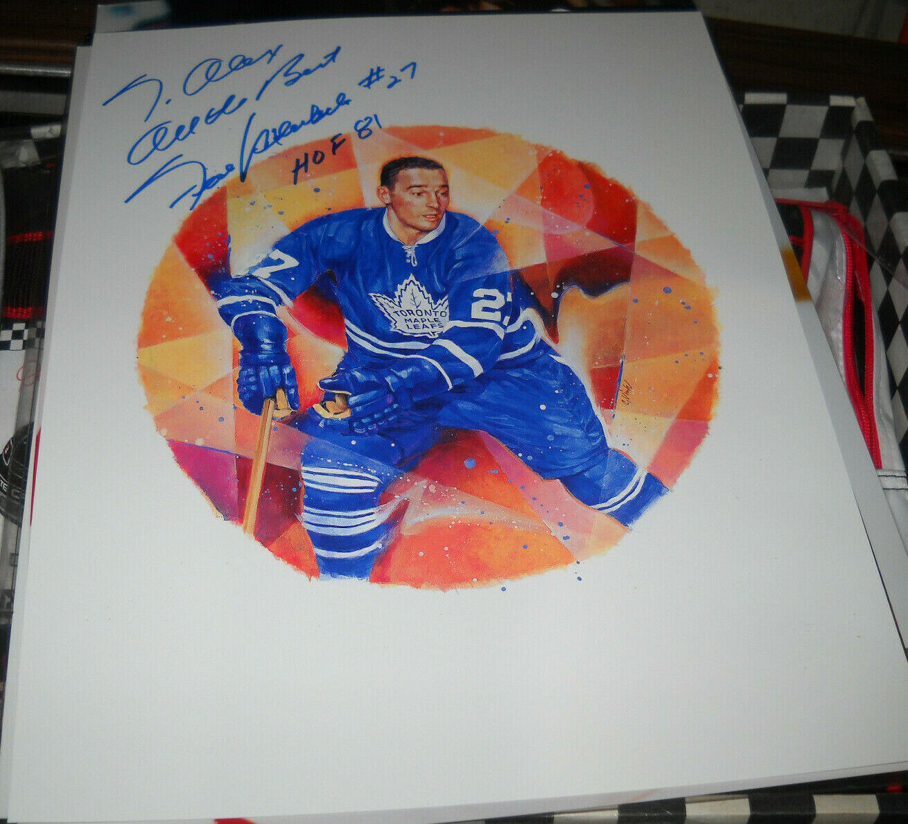 FRANK MAHOVLICH AUTOGRAPH SIGNED 11x14 LITHOGRAPH TORONTO MAPLE LEAFS COA TOALEX