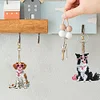 6Pcs Hunde doppelseitig - 5d DIY Handwerk Schlüsselanhänger