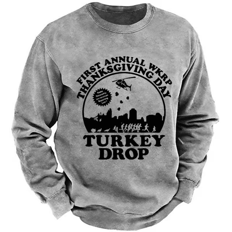 First Annual Wkrp Thanksgiving Day Turkey Drop Sweatshirt
