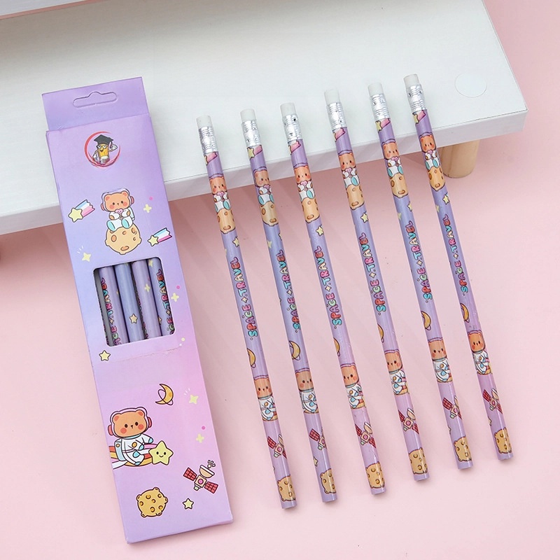 1 Set Animal Letter Learning Daily Wood Casual Minimalist Pencil