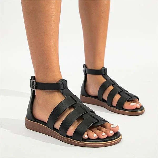 Casual Open Toe Flat Roman Sandals  Stunahome.com
