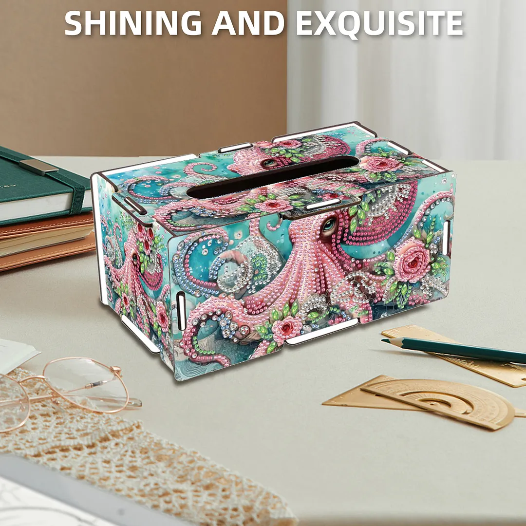 Octopus DIY Diamond Art Paper Towel Holder for Home and Office Decoration