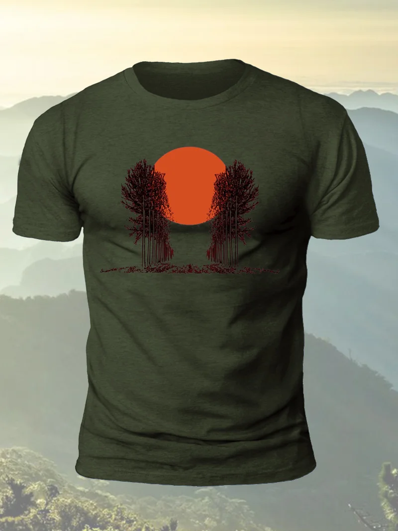 Moon Grove Print Short Sleeve Men's T-Shirt in  mildstyles