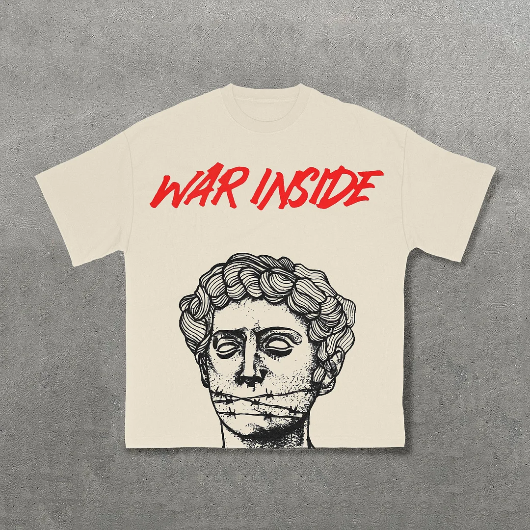 War Inside Print Short Sleeve T-Shirt