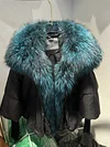 2023 Large Real Silver Fox Fur Collar with Knit Sleeve  Winter Women Coat White Duck Down Jacket Super Fashion Outerwear Luxury