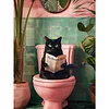 Diamond Painting-5D Full Round Drill Toilet Cat