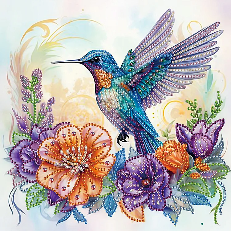 Hummingbird 30*30cm (Canvas) Special Shaped Drill Diamond Painting gbfke