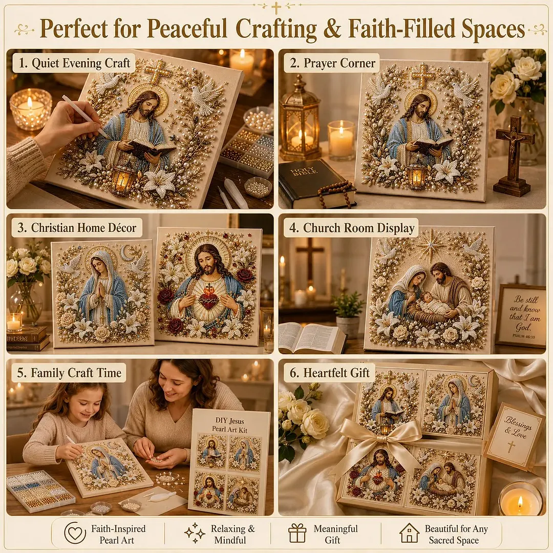 🔥 Last Day 75% OFF &ndash; ✝️ DIY Jesus Pearl Art Kit | 3D Pearl-Style Christian Artwork for Prayer Corners & Faith Gifts (📦Buy 3 Free Shipping)
