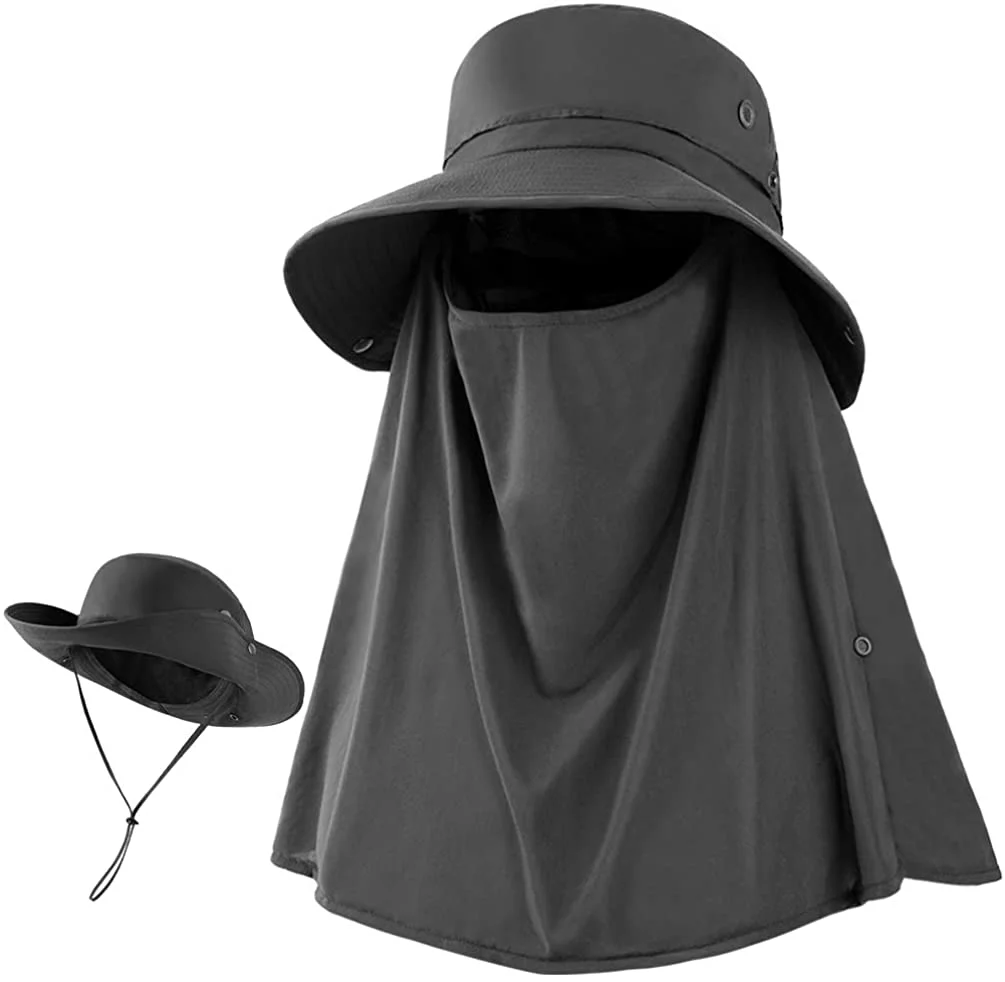 Sun Hat for Men Women Summer Outdoor Sun Protection Wide Brim Bucket Hat Breathable Mesh Fishing Hiking Beach Golf Hat