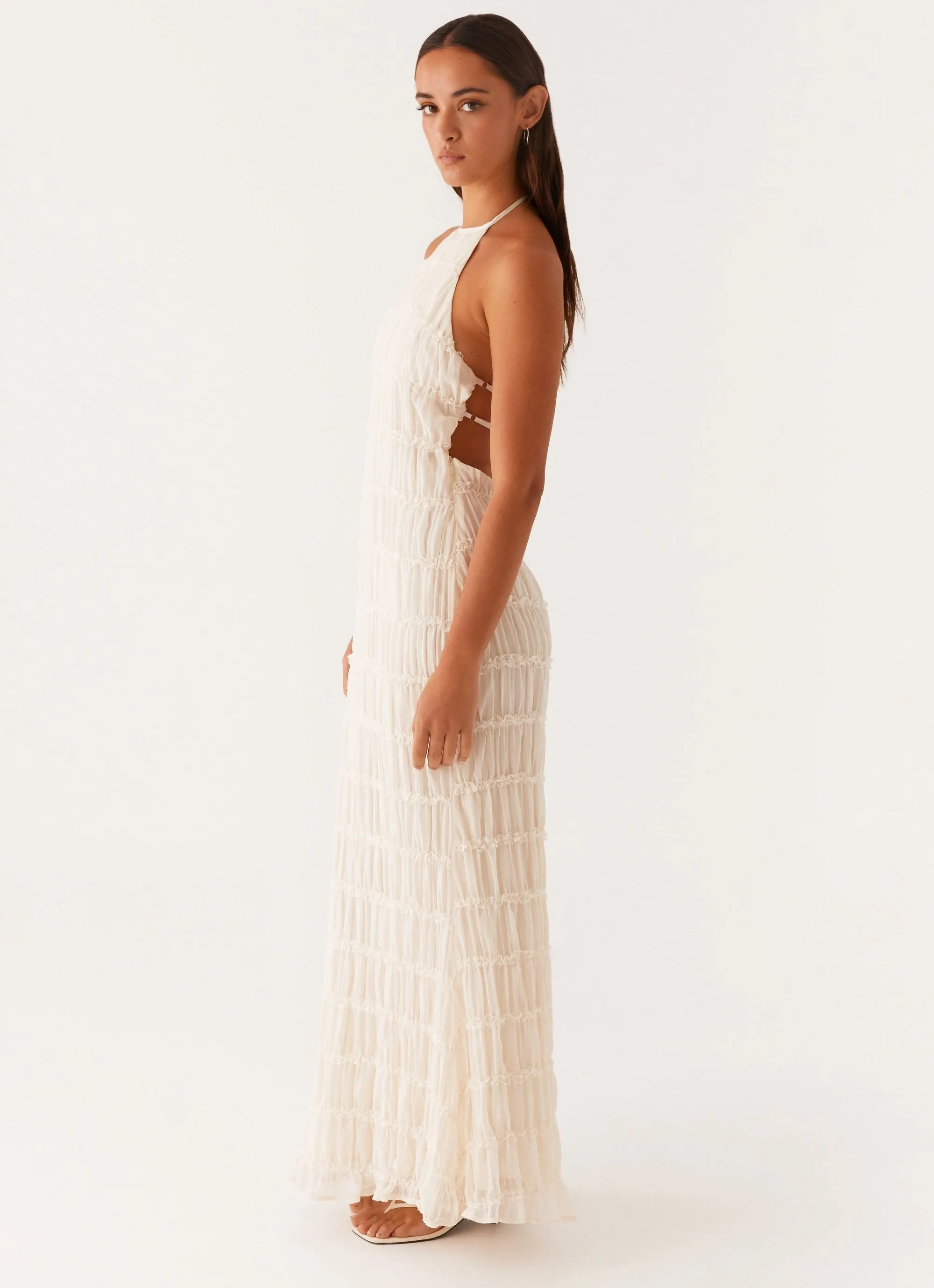 Damen Maxi-Kleid mit Halter-Ausschnitt und Texturstoff, elegant-83499-933d52e2-9d2c-4601-956e-cf8551994ae9