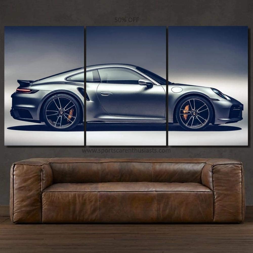 3 Pieces 911 Turbo S Sports Car Posters Canvas HD Print Wall Art Pictures Paintings Home Decor Living Room Decoration